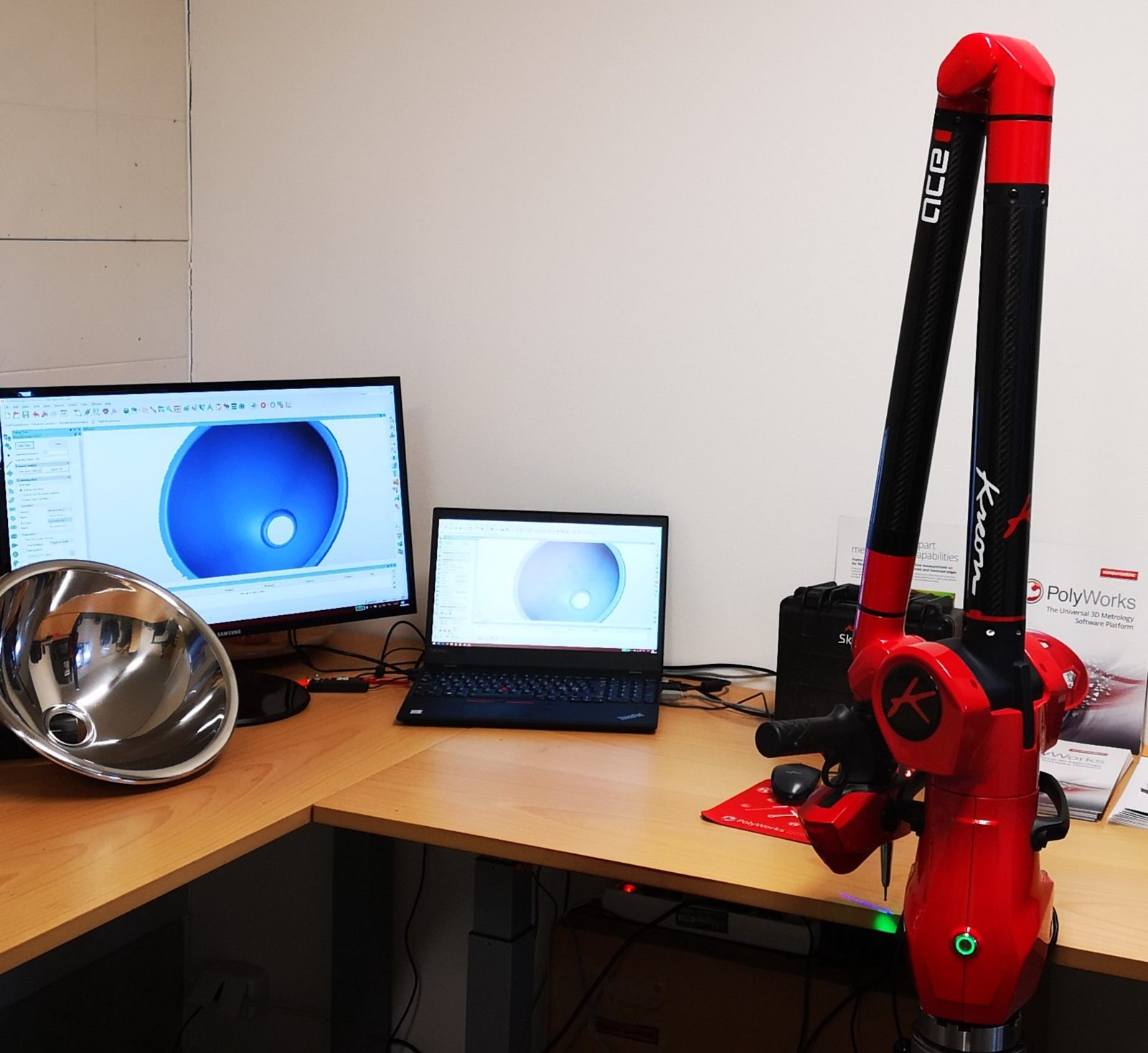 Illustrative quality inspection measuring a machined component with a digital caliper